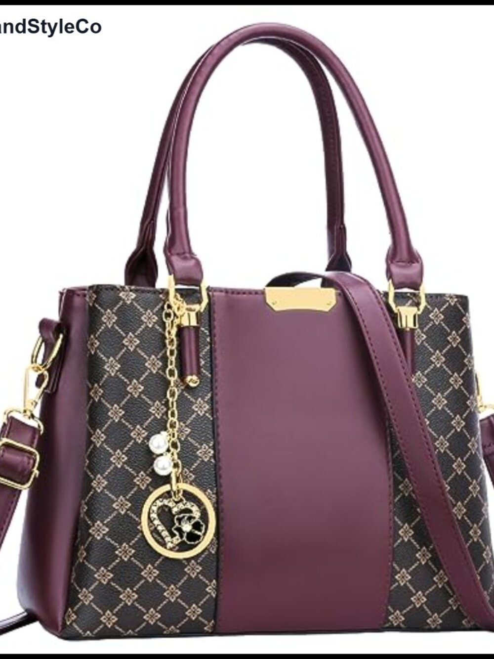 Women's PU Leather Satchel Handbag - 3 Compartments, Top Handle, Vegan